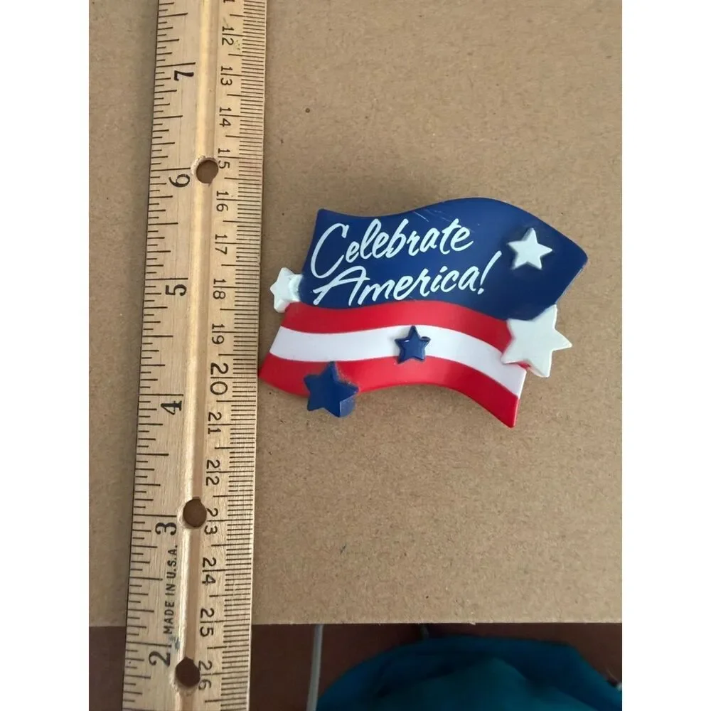 Vtg. Hallmark Celebrate America brooch with flag design